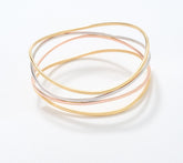 David Markstein Tri tone Sterling Silver Multi Fine Line Bangle, Small